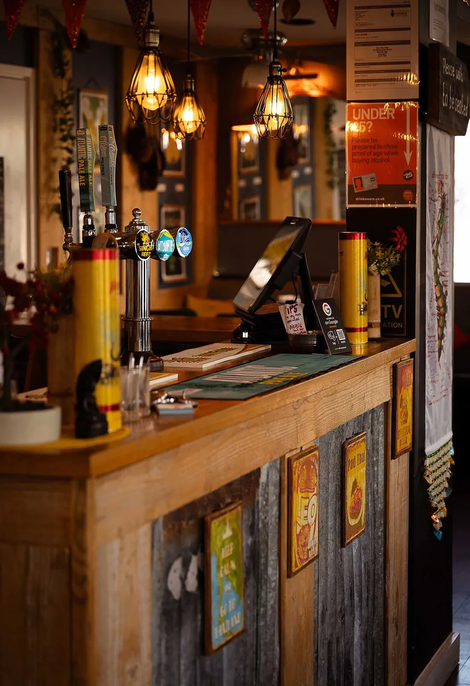 The bar at The Tiny Thai in Wadebridge